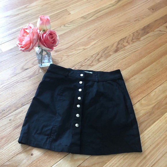 Dresses & Skirts - Black button up mini skirt NWOT size M